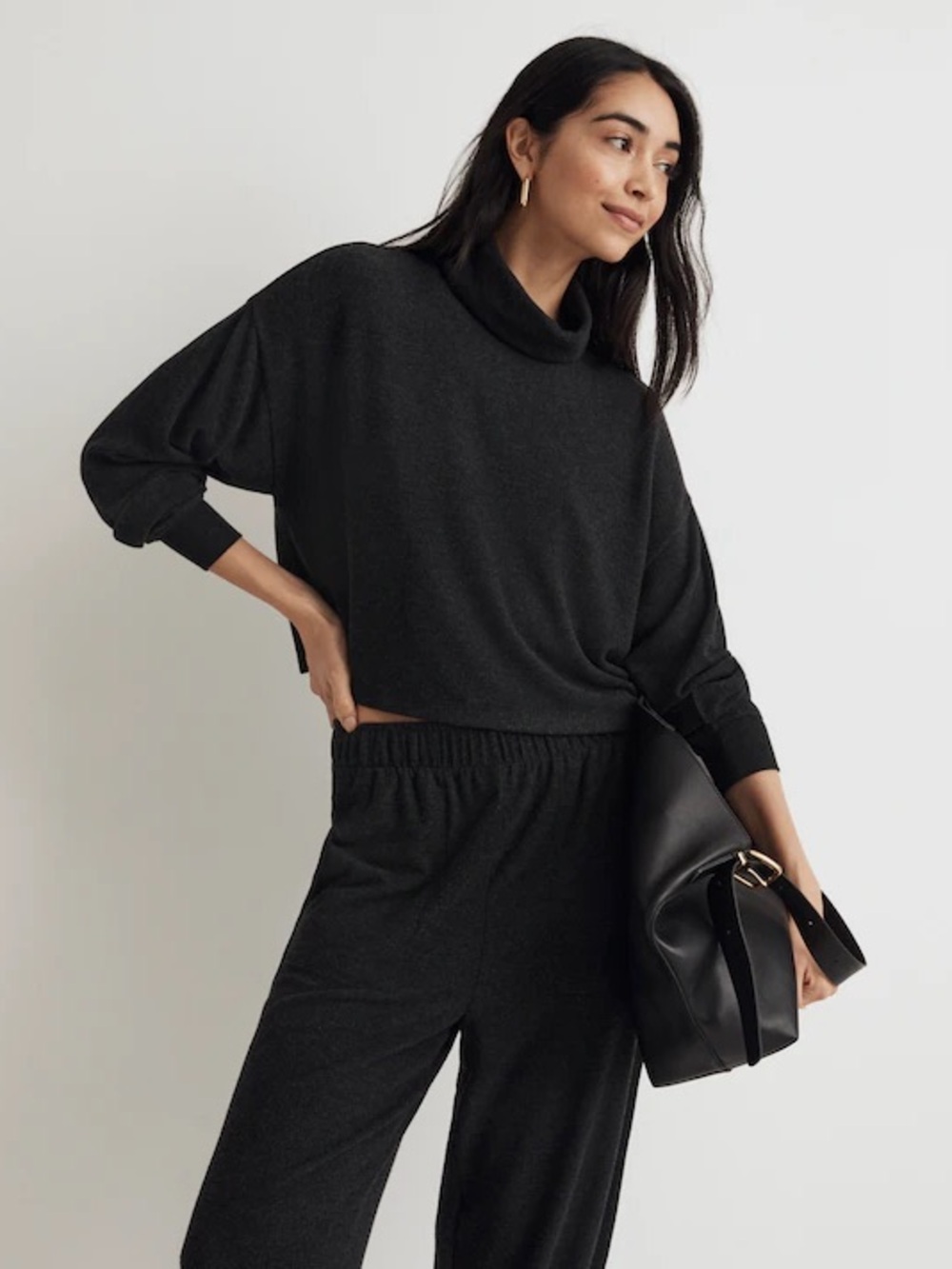 Madewell Brushed Jersey Funnelneck Sweater Size Medium